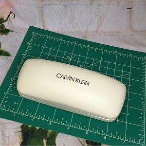 Calvin Klein White Hard eyeglasses case Black inside